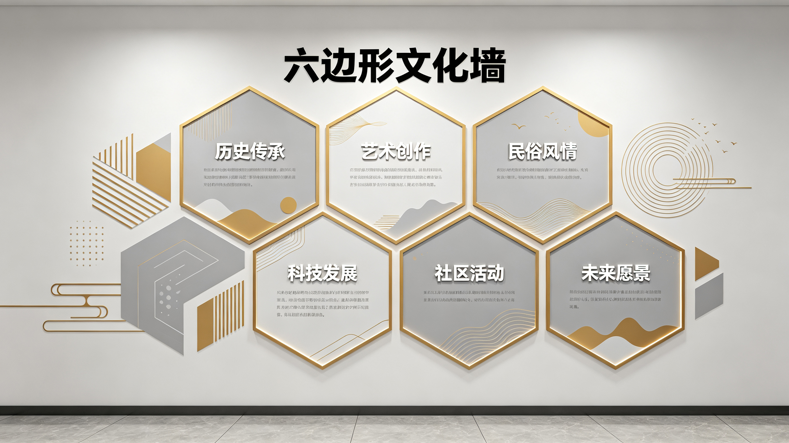 祁阳企业文化墙 | 六边形信息美学